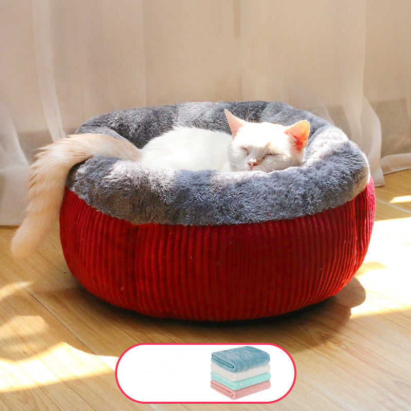 Closed cat bed for all seasons